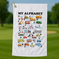 Alphabet Construction Vehicles Abc Learning Teaching Golf Towel
