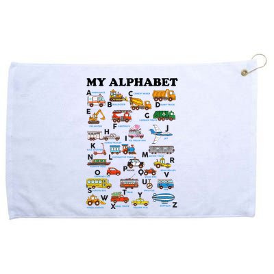 Alphabet Construction Vehicles Abc Learning Teaching Grommeted Golf Towel
