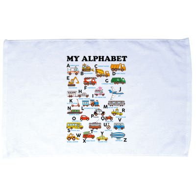 Alphabet Construction Vehicles Abc Learning Teaching Microfiber Hand Towel