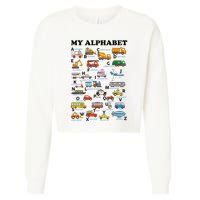 Alphabet Construction Vehicles Abc Learning Teaching Cropped Pullover Crew