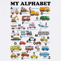 Alphabet Construction Vehicles Abc Learning Teaching Cropped Pullover Crew