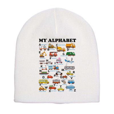 Alphabet Construction Vehicles Abc Learning Teaching Short Acrylic Beanie