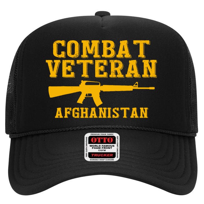 Afghanistan Combat Veteran Proud High Crown Mesh Back Trucker Hat