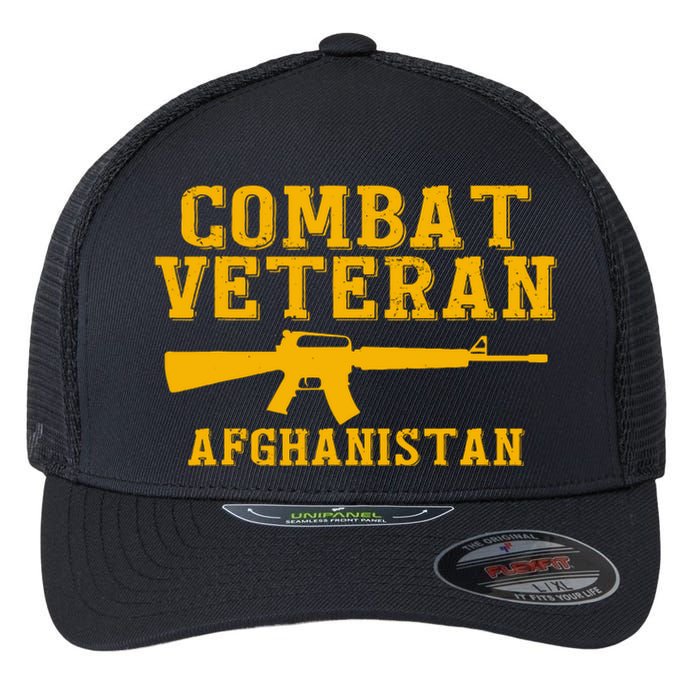 Afghanistan Combat Veteran Proud Flexfit Unipanel Trucker Cap