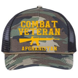 Afghanistan Combat Veteran Proud Retro Rope Trucker Hat Cap