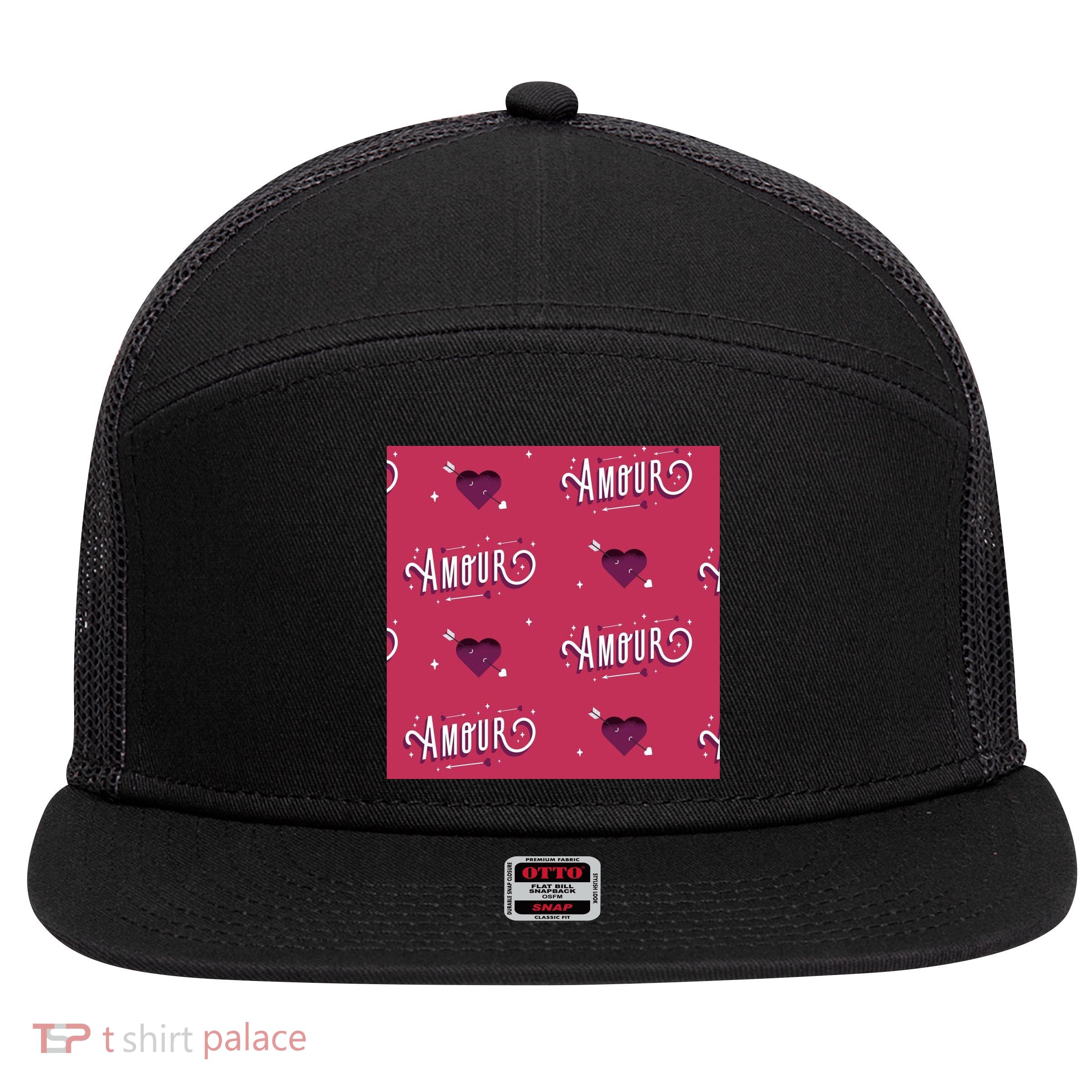 Amour Cute Valentine's Day Gift 7 Panel Mesh Trucker Snapback Hat