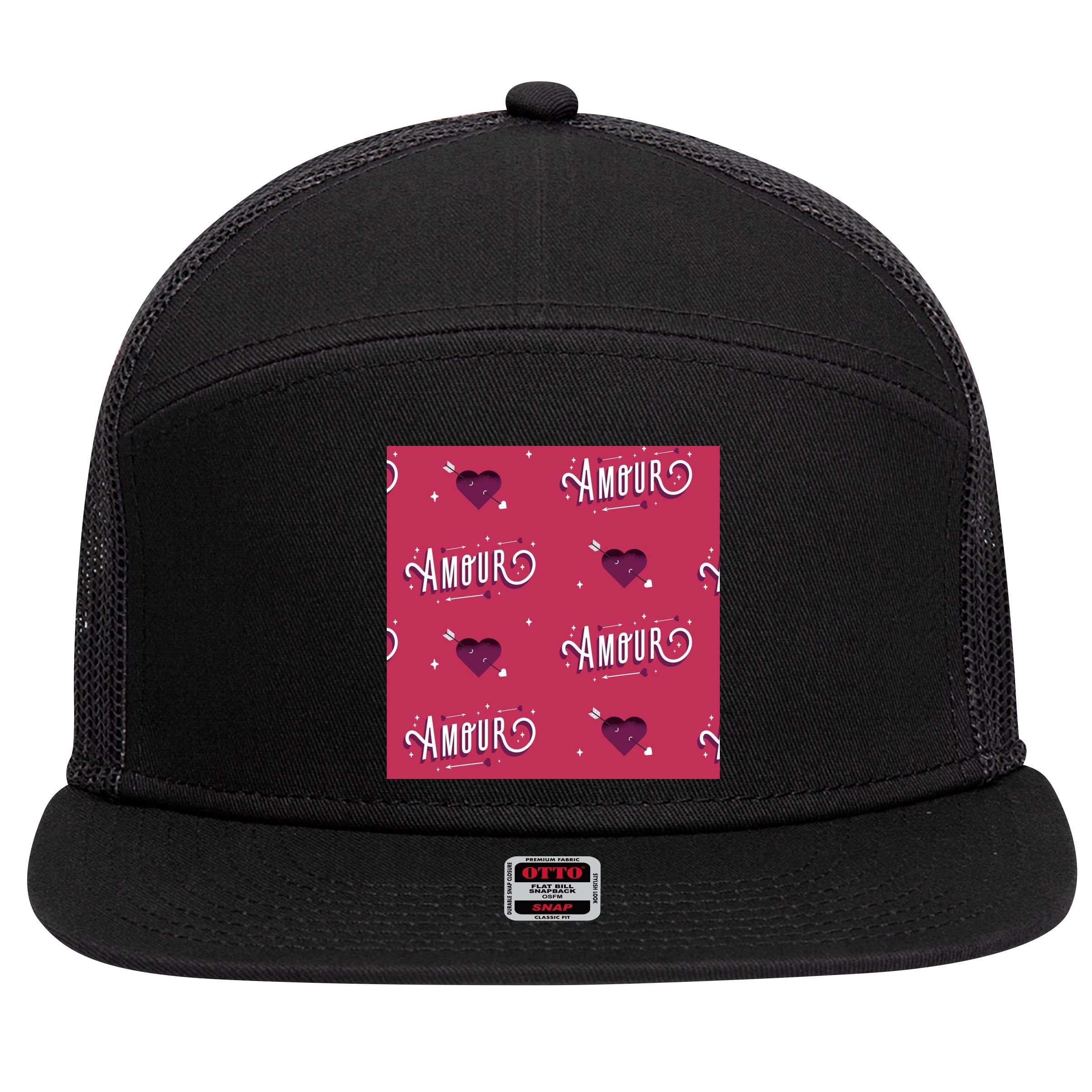 Amour Cute Valentine's Day Gift 7 Panel Mesh Trucker Snapback Hat