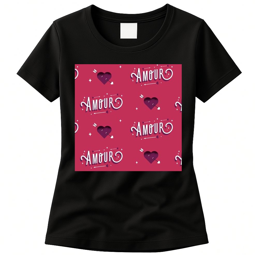 Amour Cute Valentine's Day Gift Womens T-Shirt