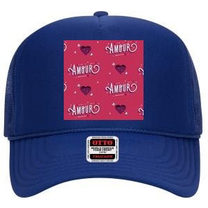 Amour Cute Valentine's Day Gift High Crown Mesh Back Trucker Hat