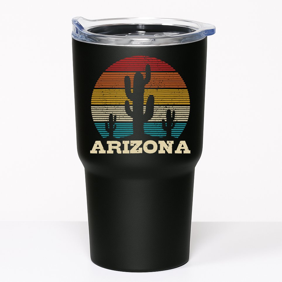 Arizona Cactus Vintage Retro Desert Souvenir Gift Tumbler
