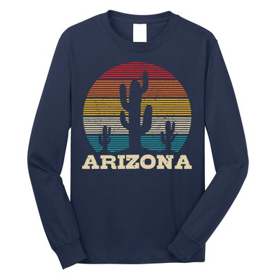 Arizona Cactus Vintage Retro Desert Souvenir Gift Long Sleeve Shirt