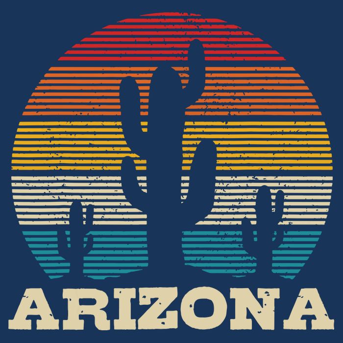 Arizona Cactus Vintage Retro Desert Souvenir Gift T-Shirt