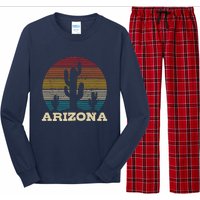 Arizona Cactus Vintage Retro Desert Souvenir Gift Long Sleeve Pajama Set