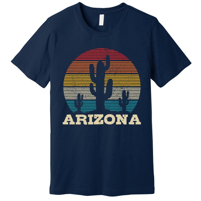 Arizona Cactus Vintage Retro Desert Souvenir Gift Premium T-Shirt