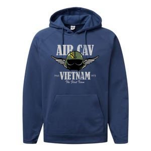 Air Cav Vietnam Huey Pilot Helmet (Distressed) Performance Fleece Hoodie