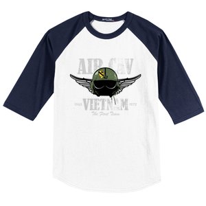 Air Cav Vietnam Huey Pilot Helmet (Distressed) Baseball Sleeve Shirt