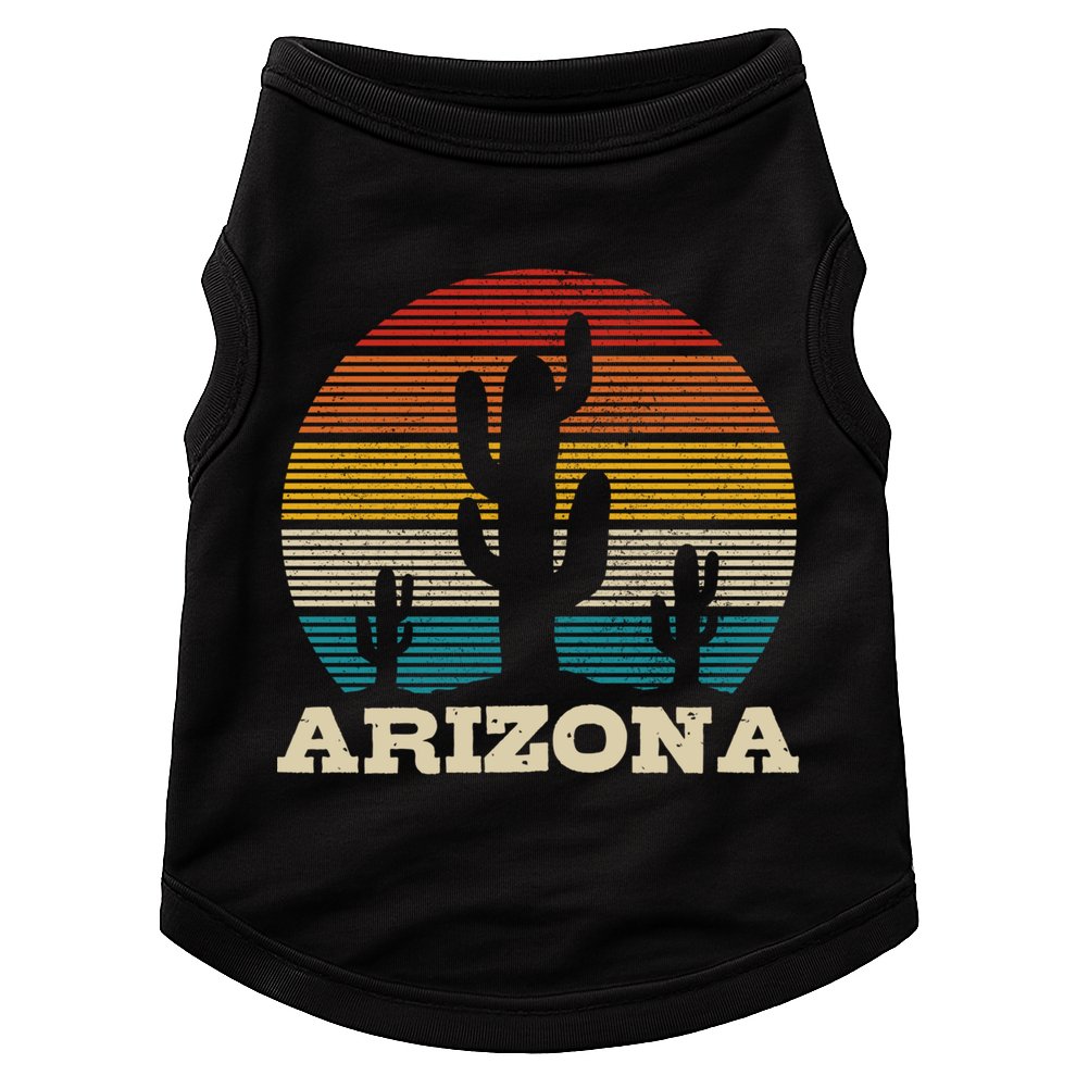 Arizona Cactus Vintage Retro Desert Souvenir Gift Doggie Tank