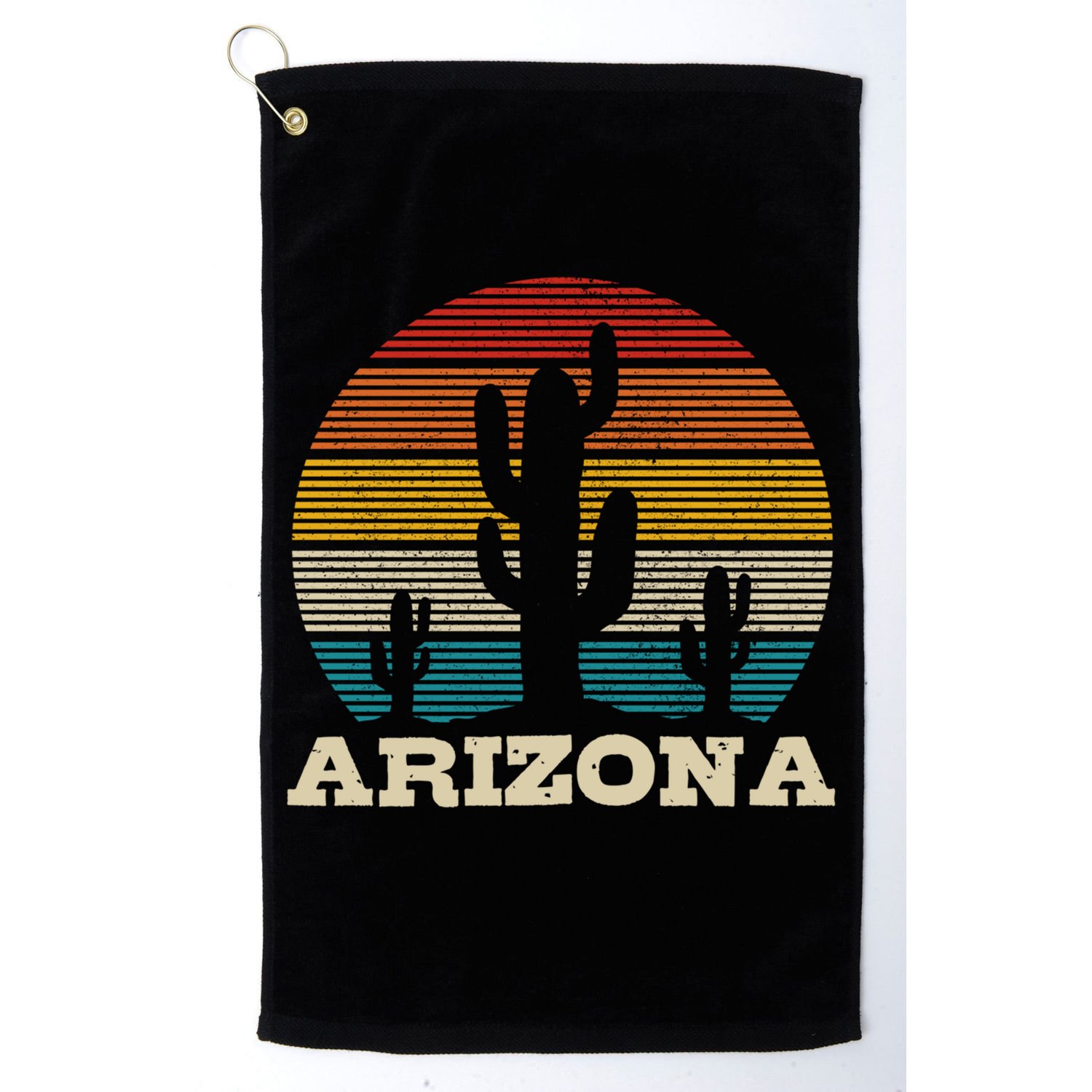 Arizona Cactus Vintage Retro Desert Souvenir Gift Golf Towel