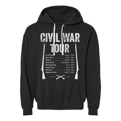 American Civil War Tour Battle Dates Reenactment Gettysburg Garment-Dyed Fleece Hoodie