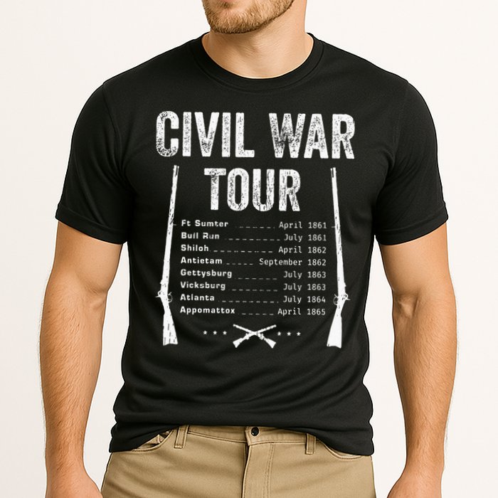 American Civil War Tour Battle Dates Reenactment Gettysburg Cooling Performance Crew T-Shirt