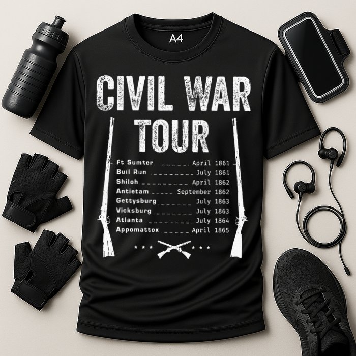 American Civil War Tour Battle Dates Reenactment Gettysburg Cooling Performance Crew T-Shirt