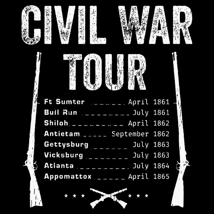 American Civil War Tour Battle Dates Reenactment Gettysburg Cooling Performance Crew T-Shirt