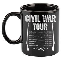 American Civil War Tour Battle Dates Reenactment Gettysburg 11oz C Handle Ceramic Mug