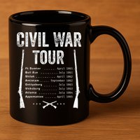 American Civil War Tour Battle Dates Reenactment Gettysburg 11oz C Handle Ceramic Mug