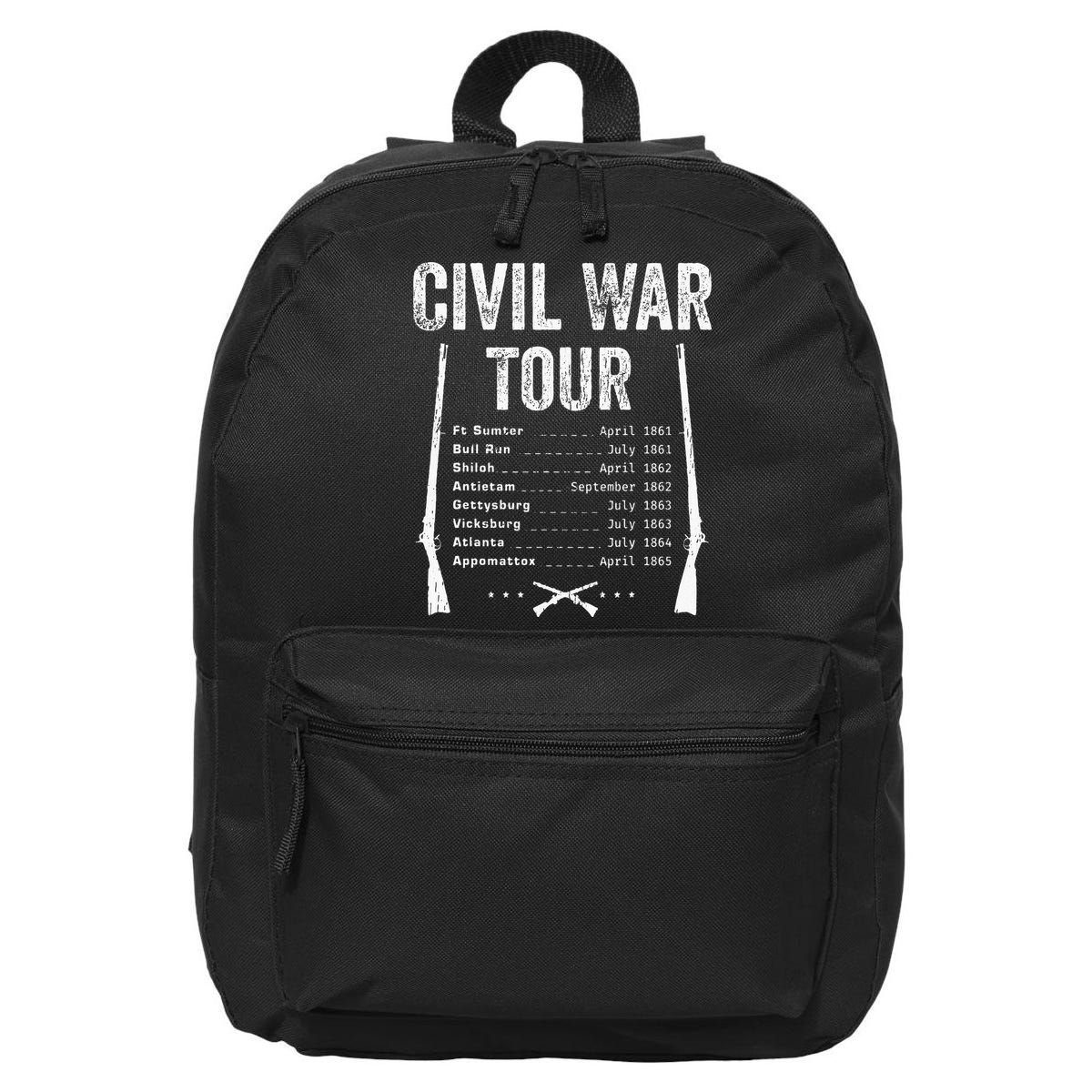 American Civil War Tour Battle Dates Reenactment Gettysburg 16 in Basic Backpack
