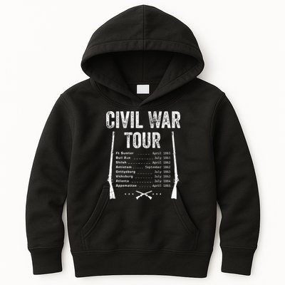 American Civil War Tour Battle Dates Reenactment Gettysburg Kids Hoodie