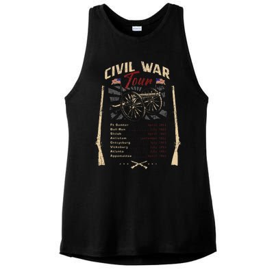 American Civil War Battle Dates Reenactment Gettysburg Ladies PosiCharge Tri-Blend Wicking Tank