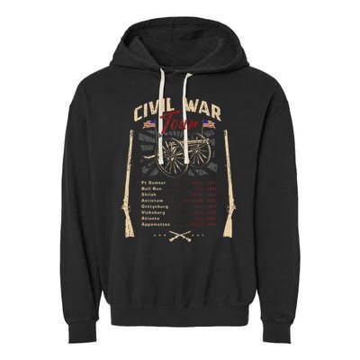 American Civil War Battle Dates Reenactment Gettysburg Garment-Dyed Fleece Hoodie