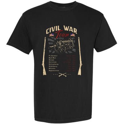 American Civil War Battle Dates Reenactment Gettysburg Garment-Dyed Heavyweight T-Shirt