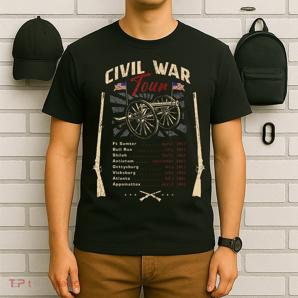 American Civil War Battle Dates Reenactment Gettysburg T-Shirt