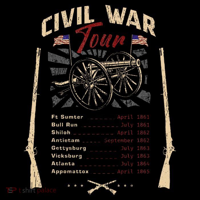 American Civil War Battle Dates Reenactment Gettysburg T-Shirt