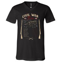 American Civil War Battle Dates Reenactment Gettysburg V-Neck T-Shirt