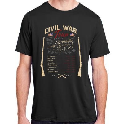 American Civil War Battle Dates Reenactment Gettysburg Adult ChromaSoft Performance T-Shirt