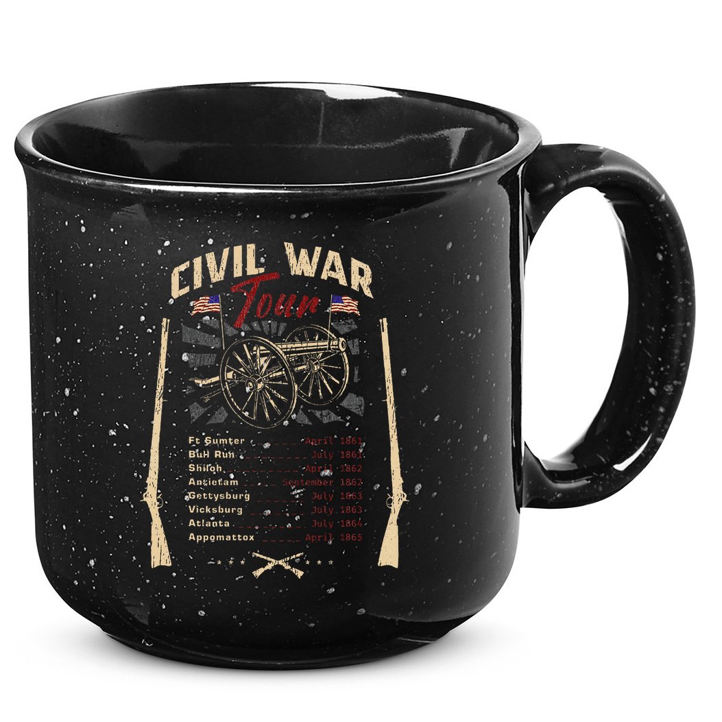 American Civil War Battle Dates Reenactment Gettysburg 15oz Campfire Ceramic Mug