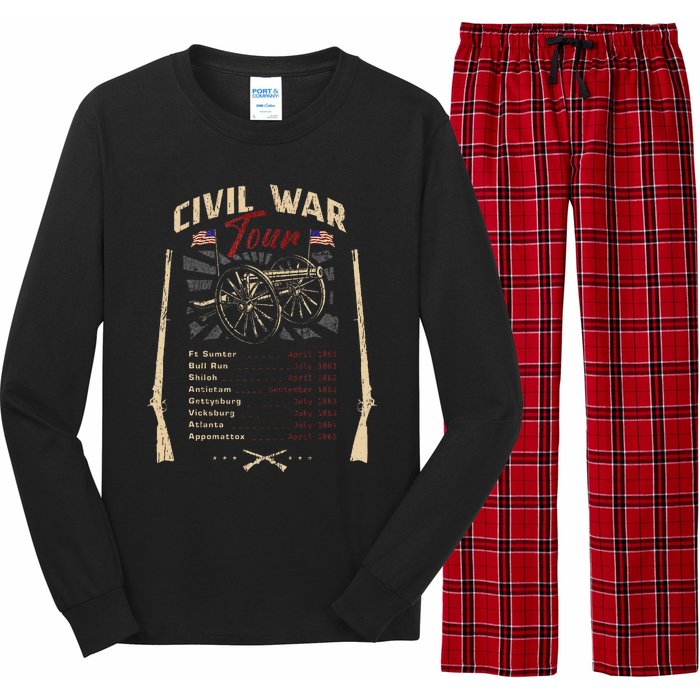 American Civil War Battle Dates Reenactment Gettysburg Long Sleeve Pajama Set