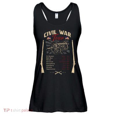 American Civil War Battle Dates Reenactment Gettysburg Ladies Essential Flowy Tank