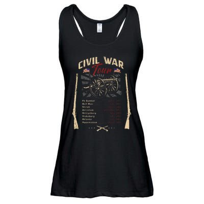 American Civil War Battle Dates Reenactment Gettysburg Ladies Essential Flowy Tank