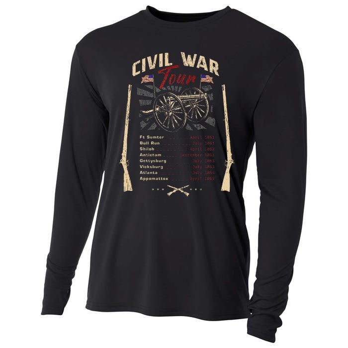 American Civil War Battle Dates Reenactment Gettysburg Cooling Performance Long Sleeve Crew