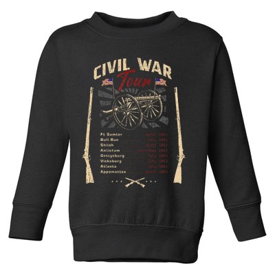 American Civil War Battle Dates Reenactment Gettysburg Toddler Sweatshirt