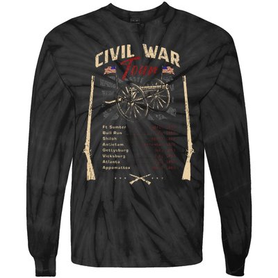 American Civil War Battle Dates Reenactment Gettysburg Tie-Dye Long Sleeve Shirt