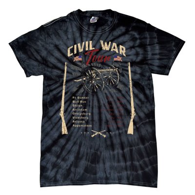 American Civil War Battle Dates Reenactment Gettysburg Tie-Dye T-Shirt