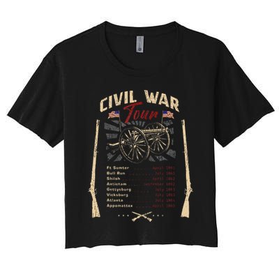 American Civil War Battle Dates Reenactment Gettysburg Crop Top