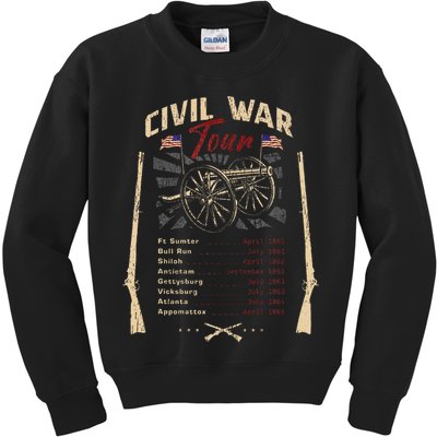 American Civil War Battle Dates Reenactment Gettysburg Kids Sweatshirt