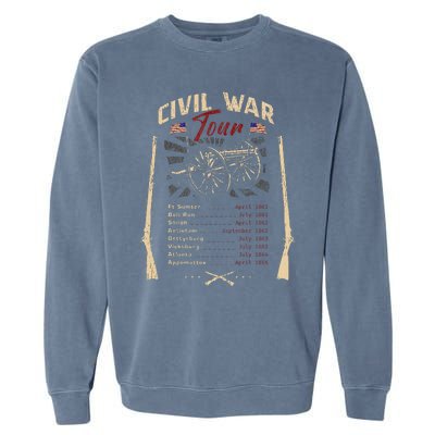 American Civil War Battle Dates Reenactment Gettysburg Garment-Dyed Sweatshirt