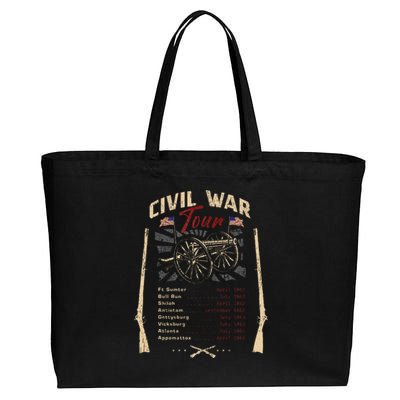 American Civil War Battle Dates Reenactment Gettysburg Cotton Canvas Jumbo Tote