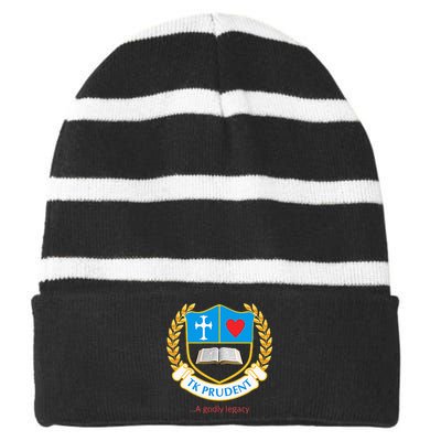 Awesome Christian Wear Striped Beanie with Solid Band